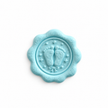 Petit cachet de cire bébé motif pieds bleu