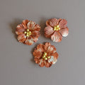 3 fleurs marron/beige