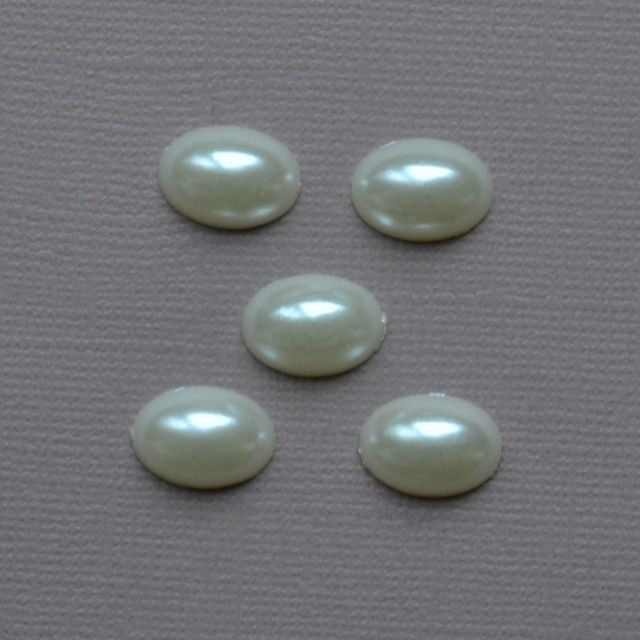 Lot 5 perles ovales écru