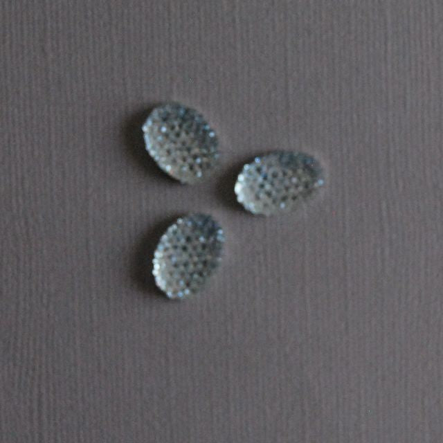 Lot 3 ovales strass argent