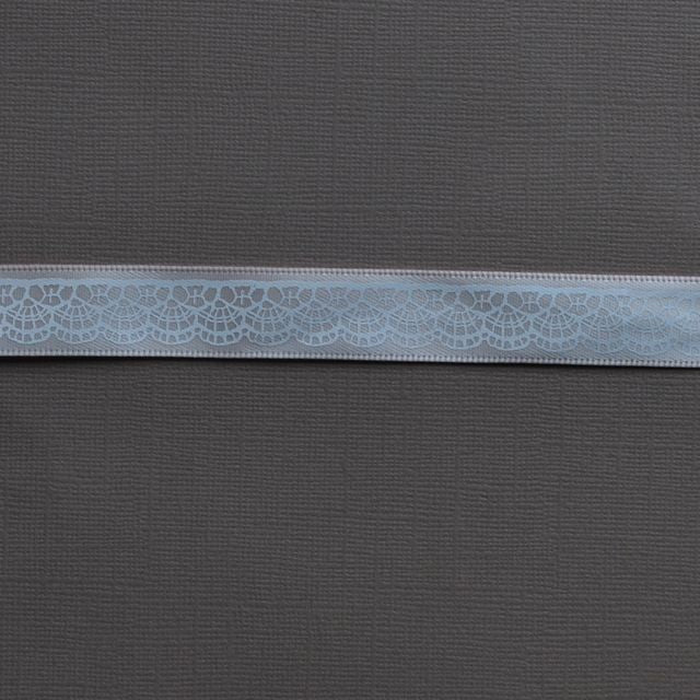 Ruban rose impression dentelle