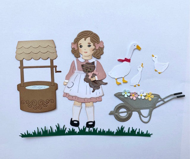 Petite fille avec les oies