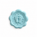 Cachet de cire bébé moyen motif pieds bleu