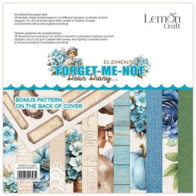 Bloc de papiers Lemon Craft 20/20 collection Forget Me Not