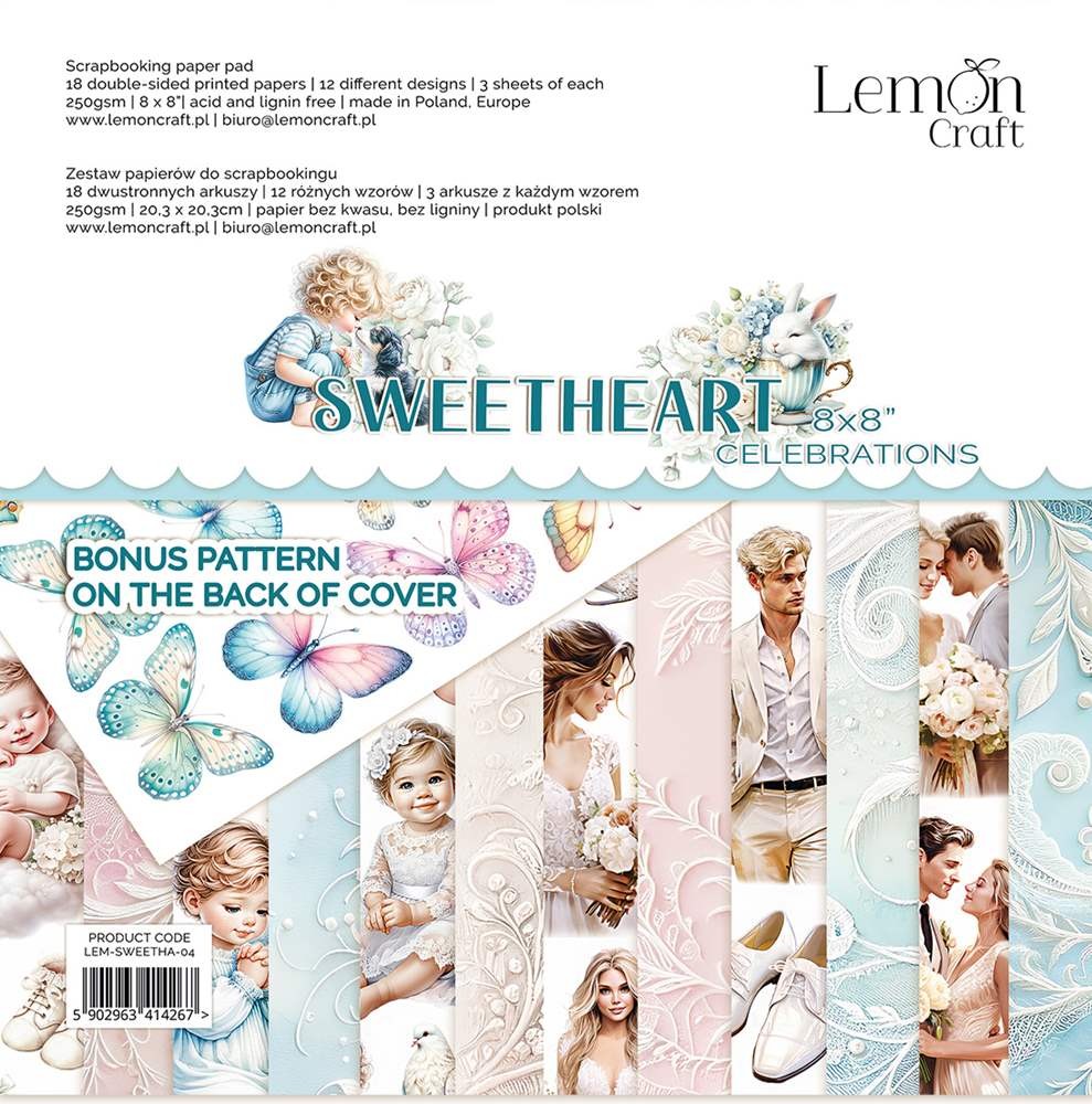 Bloc de papiers Lemon Craft 20/20 collection Sweet Heart