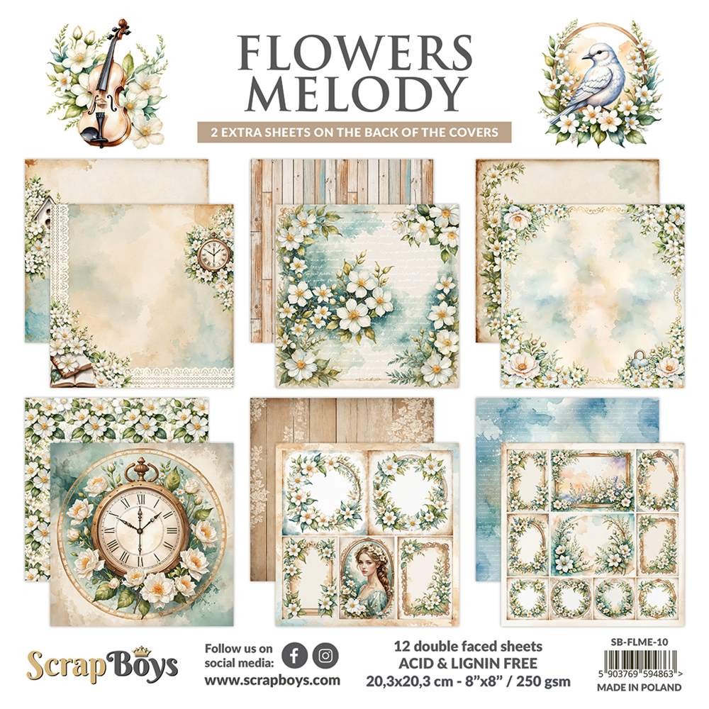 Bloc de papiers ScrapBoys 20/20 Flowers Melody