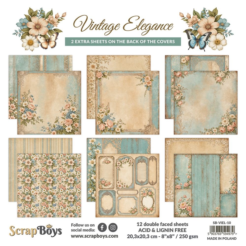 Bloc de papiers ScrapBoys 20/20 Vintage Elegance
