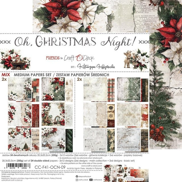Bloc de papiers Craft o'Clock 20/20 cm collection Oh, Christmas night