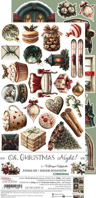 Lot de papiers de découpes Craft O'clock collection Oh,Christmas Night