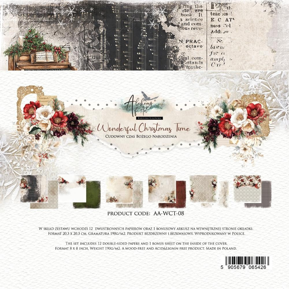 Bloc de papiers Alchemy of art 20/20 cm collection Wonderful Christmas Time