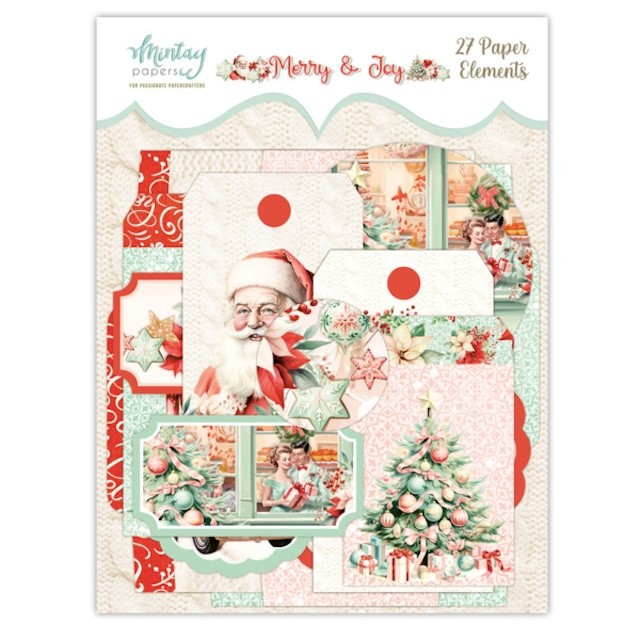 Lot d'éléments découpés Mintay papers collection Merry and Joy