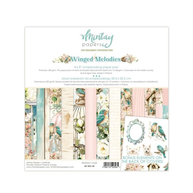 Bloc de papiers Mintay papers 20/20 cm Winged Melodies