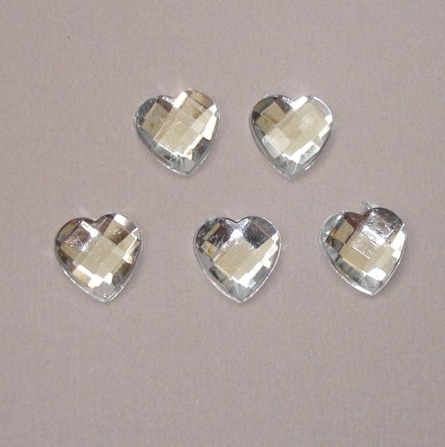 Lot de 5 coeurs en  "strass"