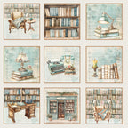 Lot de papiers 20/20 cm Reprint collection The bookshop