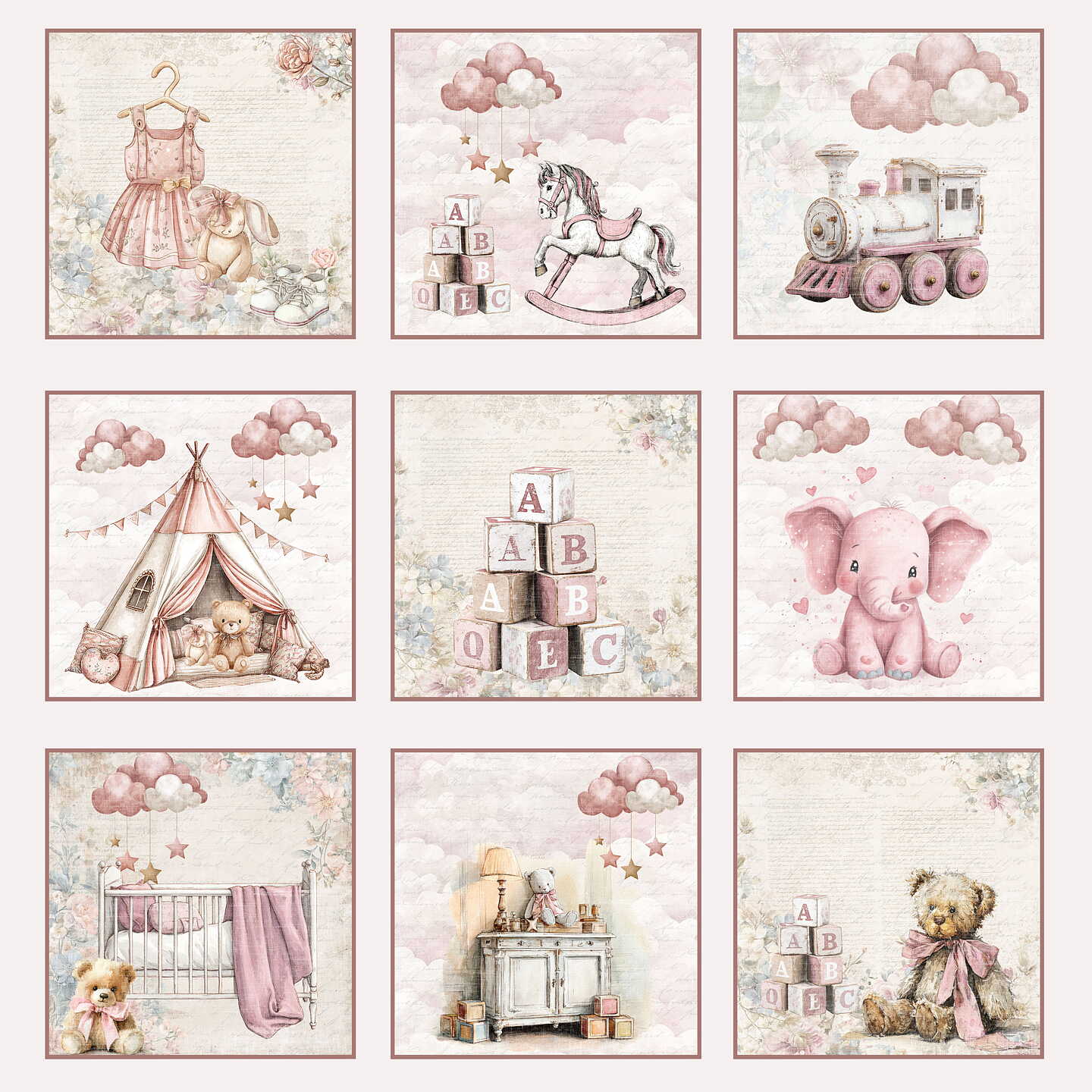 Lot de papiers 20/20 cm Reprint collection Happiness