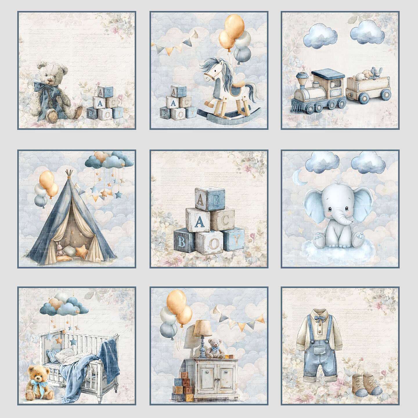 Lot de papiers 20/20 cm Reprint collection Happiness