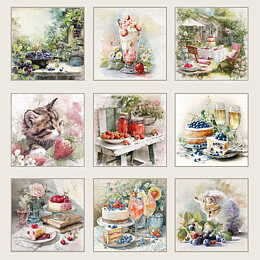 Lot de papiers 20/20 cm Reprint collection Summer Garden