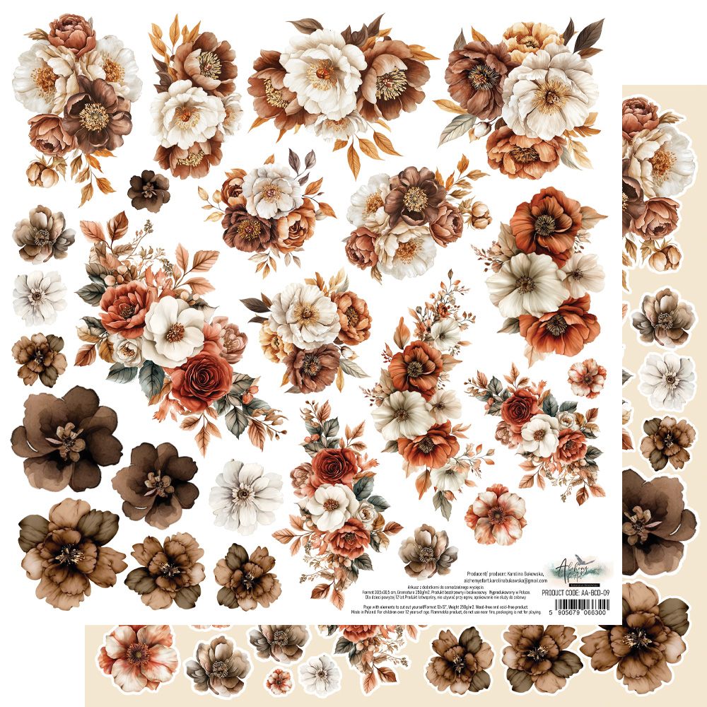 Papier 30/30 cm Alchemy of Art collection Fleurs d'automne