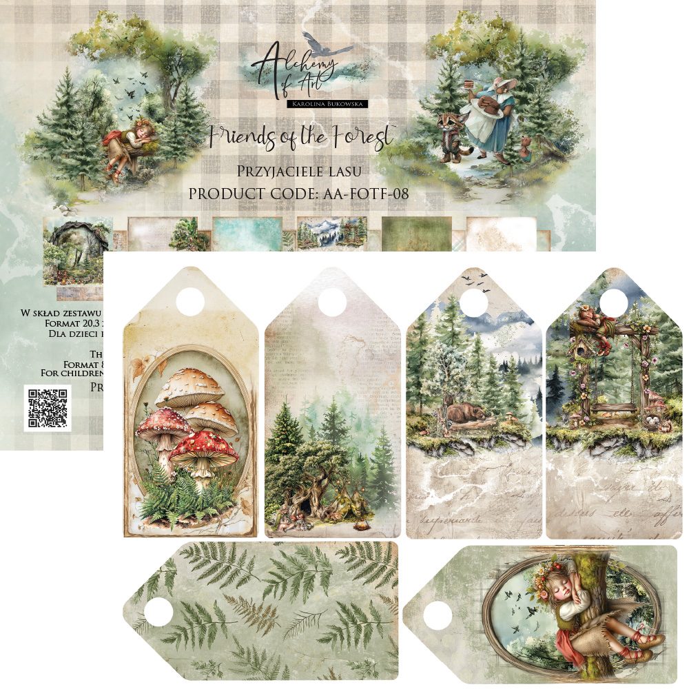 Lot de papiers 20/20 Alchemy of Art collection Friends of the forest