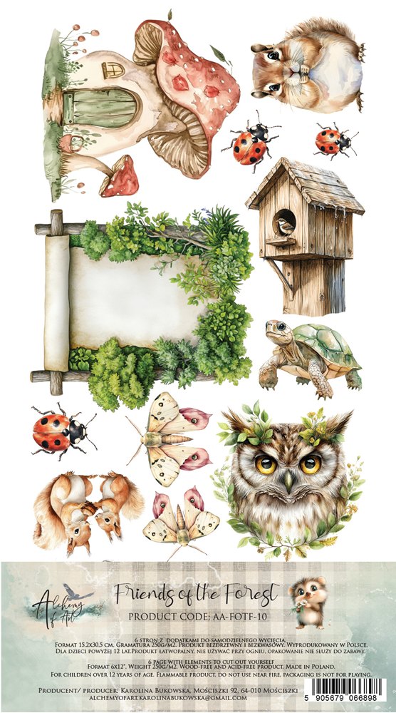Lot de papiers de découpe Alchemy of art Friends of the forest