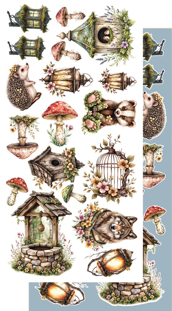 Lot de papiers de découpe Alchemy of art Friends of the forest