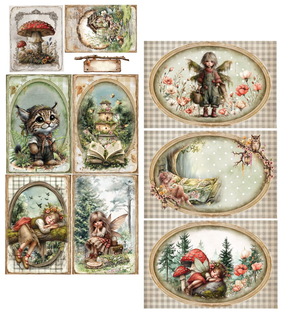 Lot de papiers de découpes Alchemy of art Friends of the forest