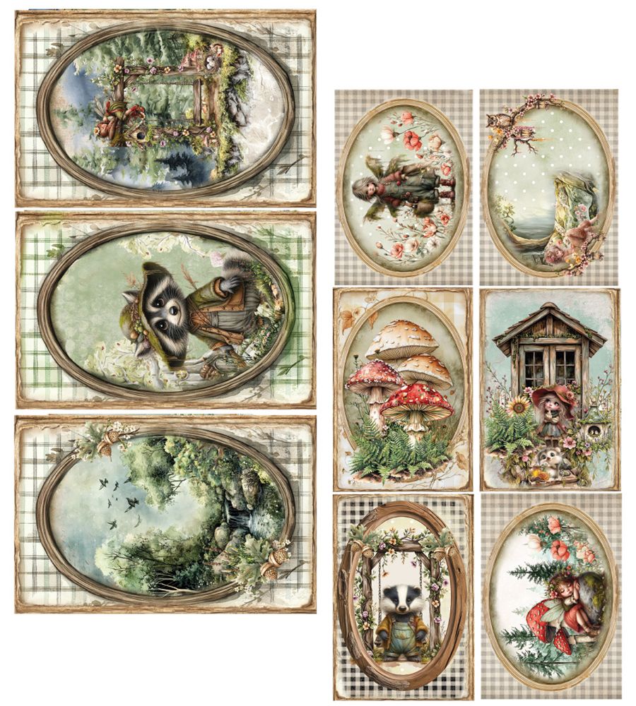 Lot de papiers de découpes Alchemy of art Friends of the forest