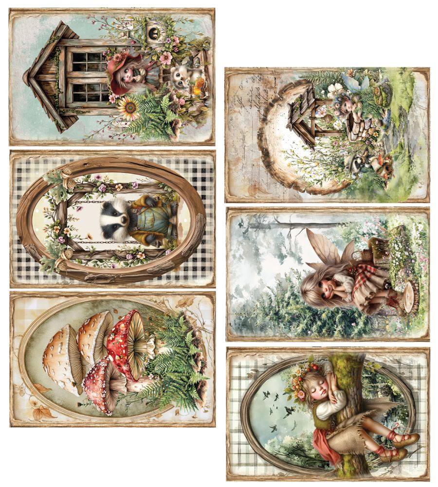 Lot de papiers de découpes Alchemy of art Friends of the forest