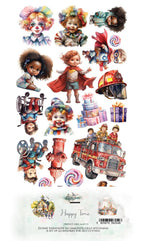 Lot de papiers de découpe Alchemy of art Happy Time