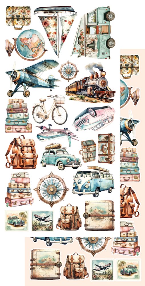 Lot de papiers de découpe Alchemy of art Memories from the trip