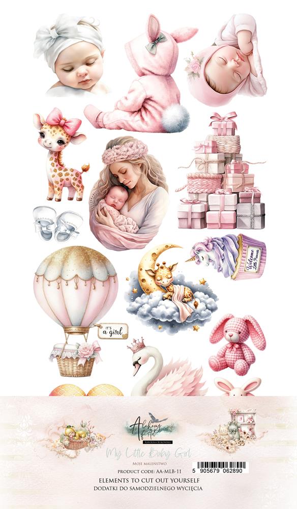 Lot de papiers de découpe Alchemy of art My little baby girl