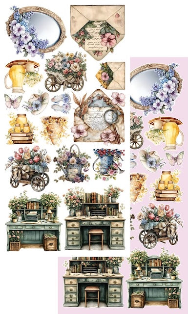 Lot de papiers de découpes Alchemy of Art Memory of Spring