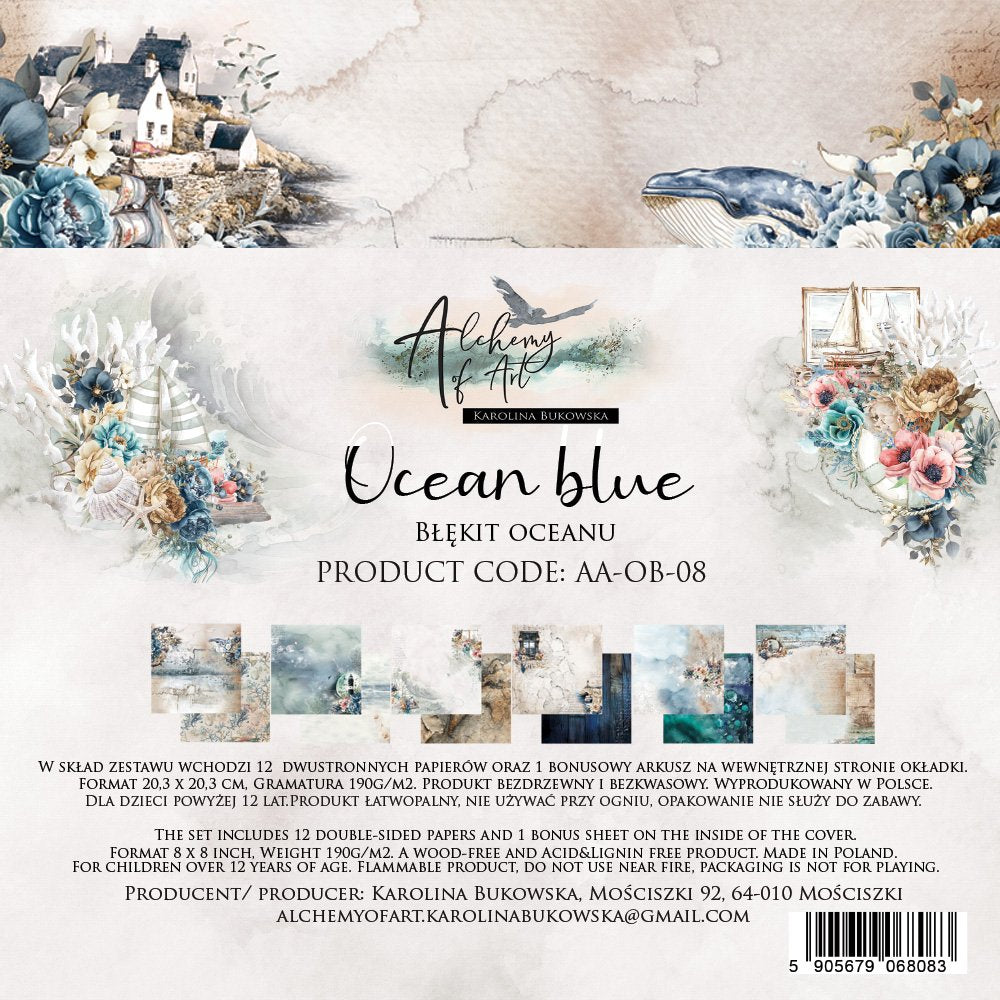 Lot de papiers 20/20 Alchemy of Art collection Ocean blue
