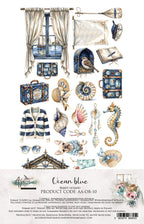Lot de papiers de découpes Alchemy of art Ocean blue
