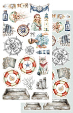 Lot de papiers de découpes Alchemy of art Ocean blue
