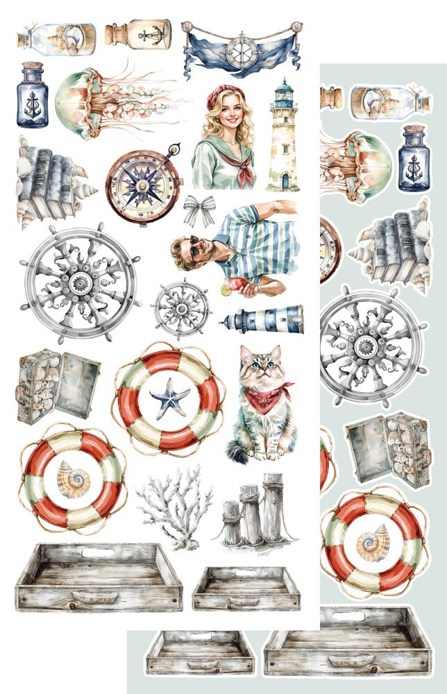 Lot de papiers de découpes Alchemy of art Ocean blue