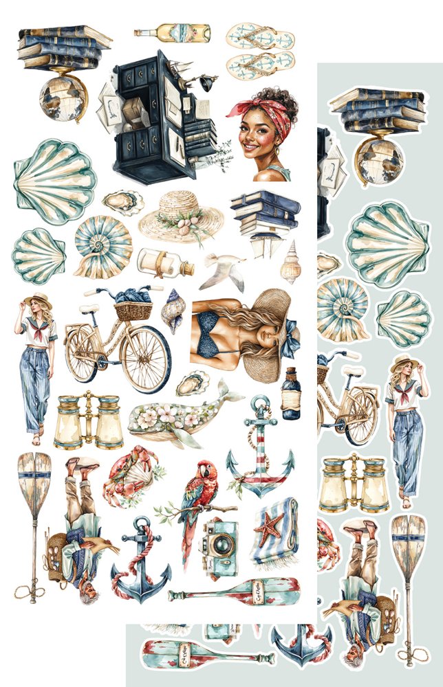 Lot de papiers de découpes Alchemy of art Ocean blue