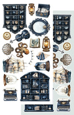 Lot de papiers de découpes Alchemy of art Ocean blue