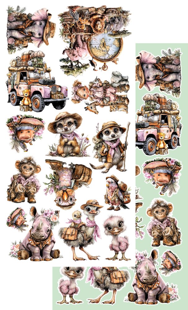 Lot de papiers de découpes Alchemy of art Wild aventures