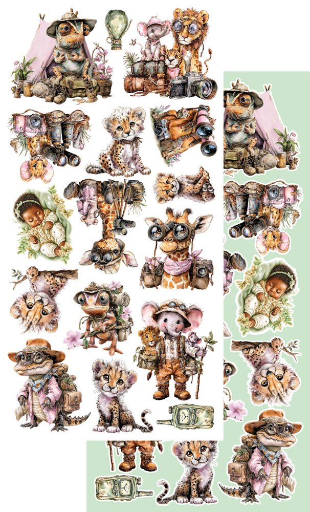 Lot de papiers de découpes Alchemy of art Wild aventures