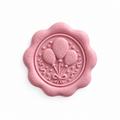 Grand cachet de cire bébé motif ballons rose