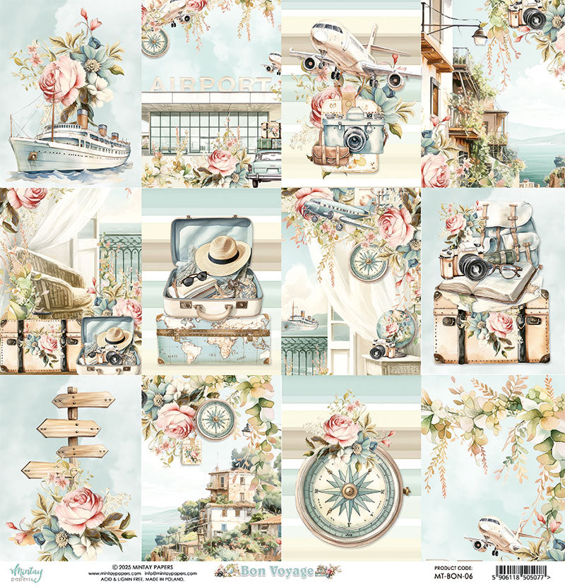 Papier 30/30 collection Bon voyage de Mintay Papers