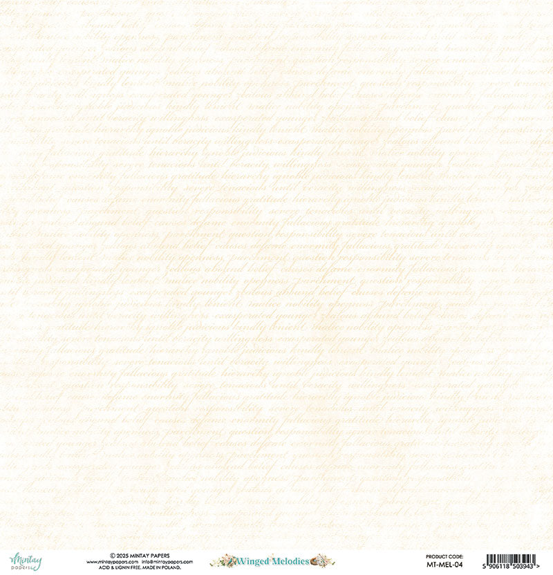 Papier 30/30 collection Winged melodies de Mintay Papers
