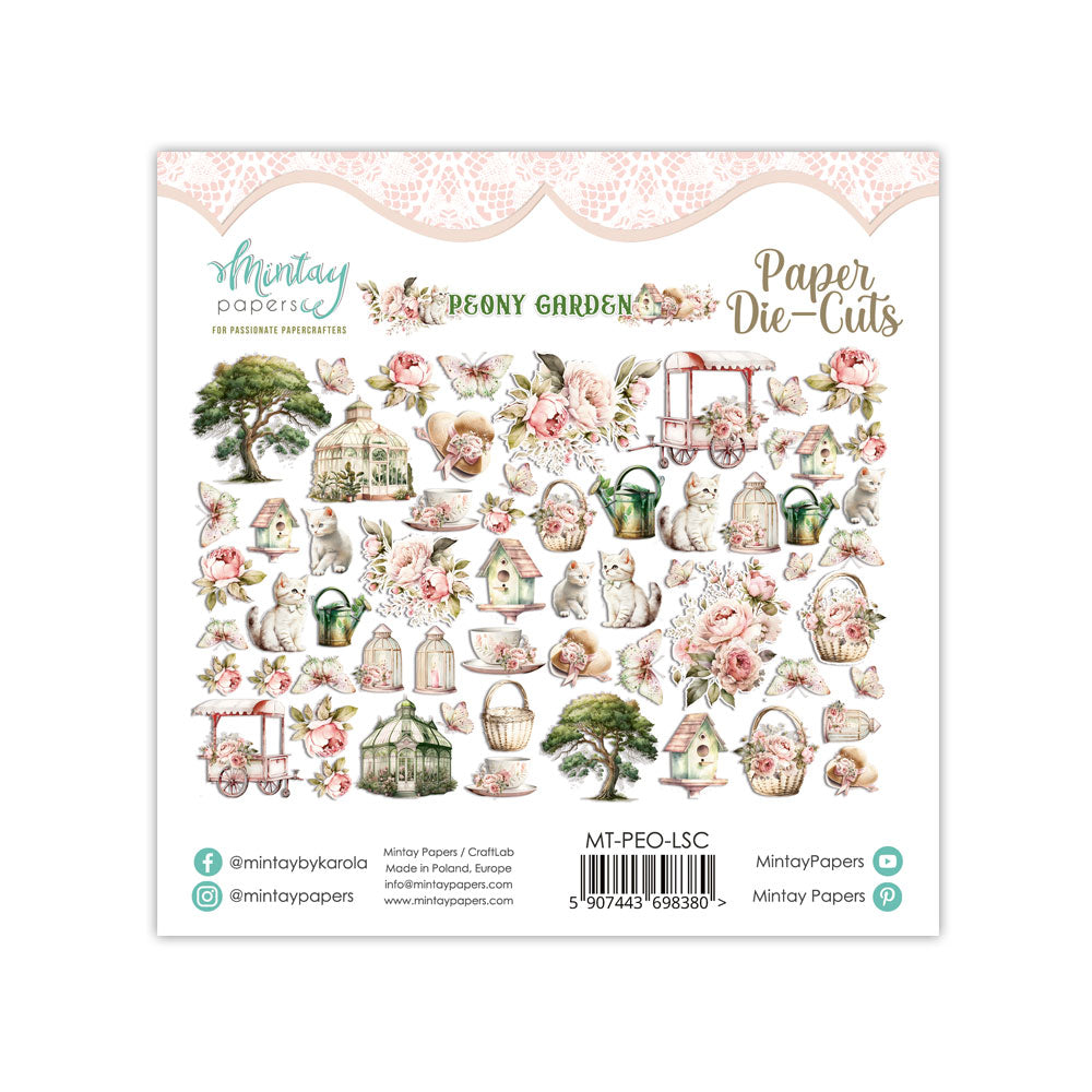 Lot de die cuts Mintay papers collection Peony Garden
