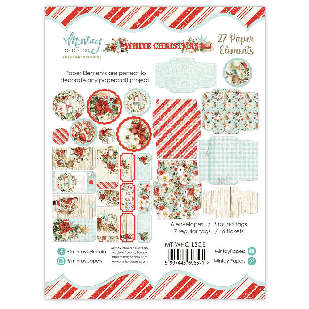 Lot d'éléments découpés Mintay papers collection White Christmas