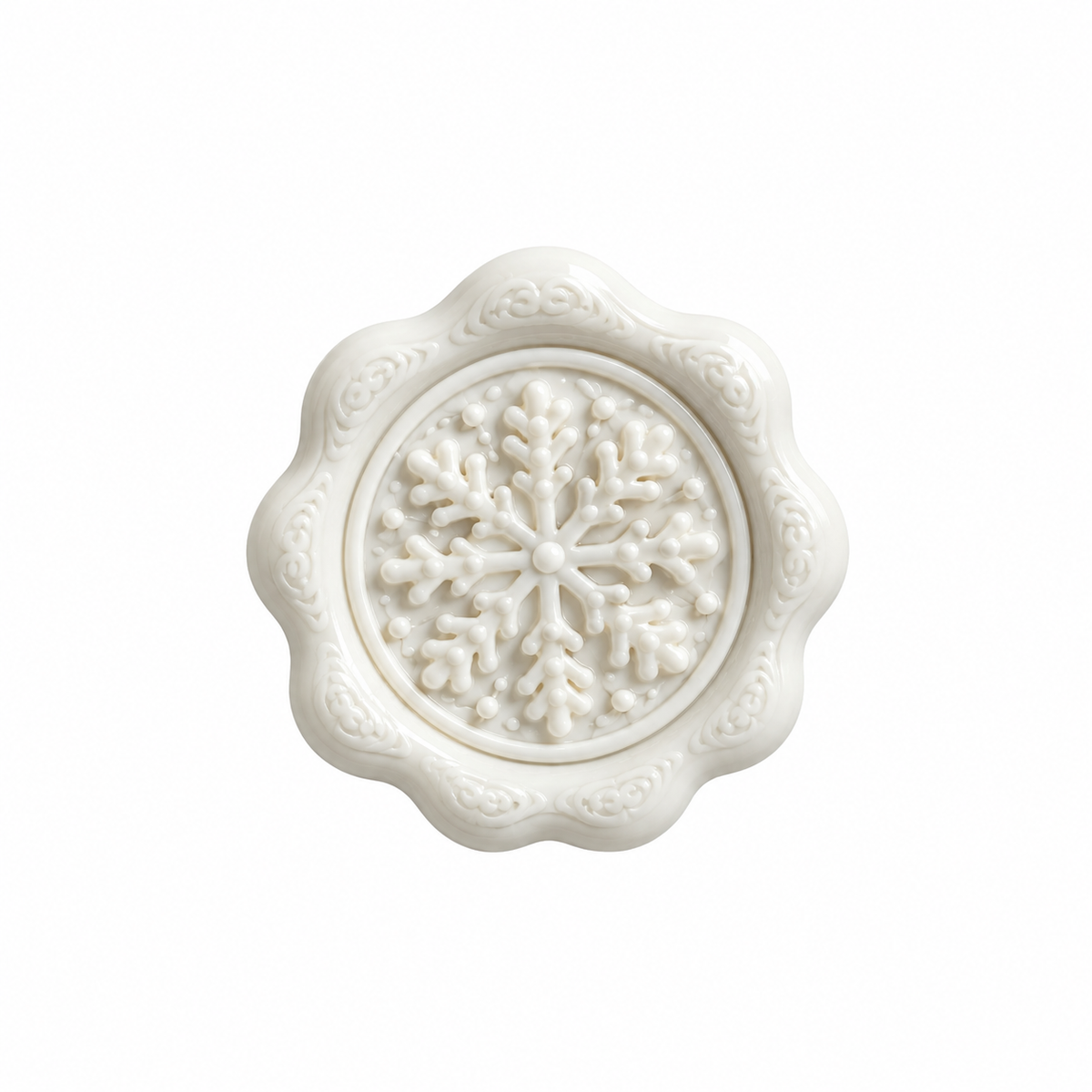 Cachet de cire de Noël moyen motif flocon de neige