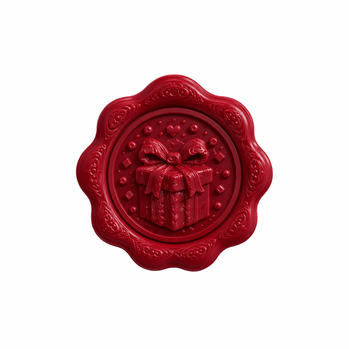 Cachet de cire de Noël moyen motif paquet cadeau