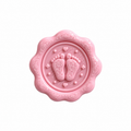 Petit cachet de cire bébé motif pieds rose