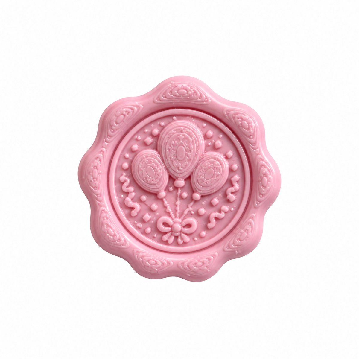 Petit cachet de cire bébé motif ballons rose