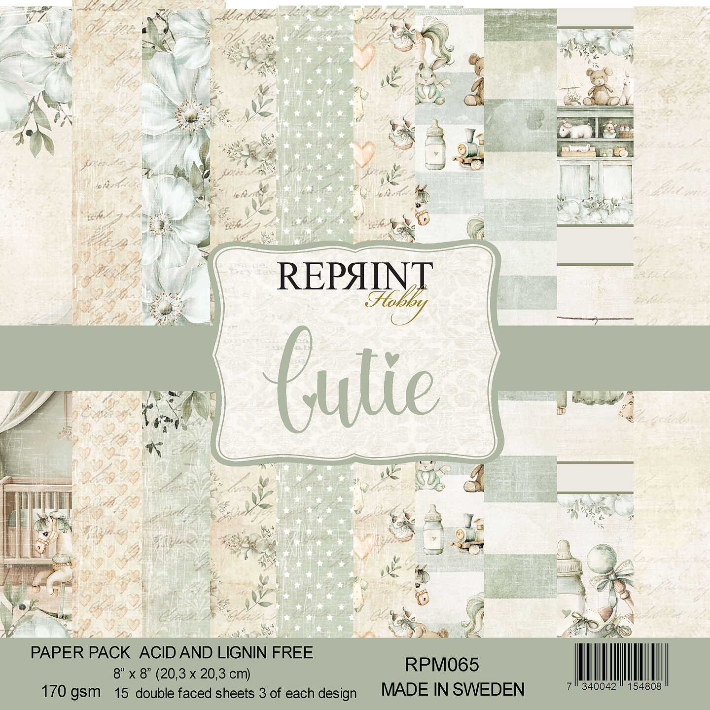 Lot de papiers 20/20 cm Reprint collection Cutie